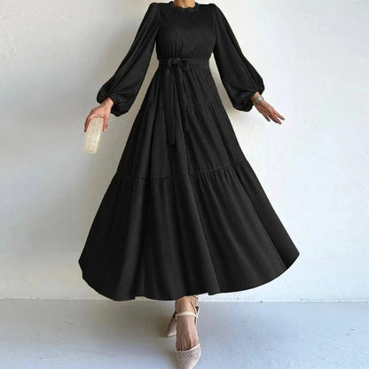 MB | Fließendes Maxikleid mit Puffärmeln