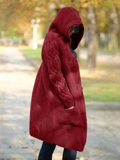 MB | Strickjacke mit Kapuze aus Grobstrick