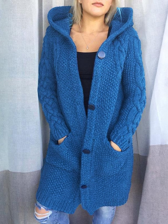 MB | Strickjacke mit Kapuze aus Grobstrick