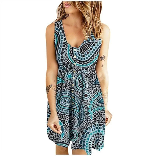 MB | ärmelloses Mini Kleid mit Knopfleiste